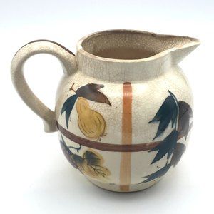 Vintage Nasco Hand Painted Fruit Design Porcelain Creamer Pitcher Japan 1954